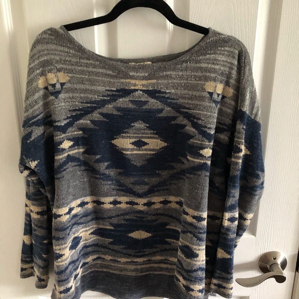 Denim & Supply Ralph Lauren Gray and Blue Sweater